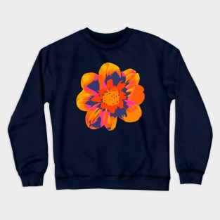 COSMIC COSMOS Big Abstract Floral Summer Bright Flower - Fuchsia Pink Orange Yellow Purple - UnBlink Studio by Jackie Tahara Crewneck Sweatshirt